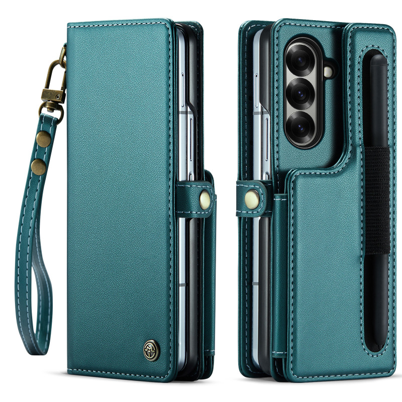 新しいモデルに適したサムスン Z Fold7 携帯電話レザーケースフリップ折りたたみスクリーン ZFOLD6 カード保護カバー落下防止|undefined