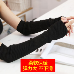 羊绒手臂套袖套假袖子女秋冬针织羊毛线长款手套胳膊保暖防寒加厚