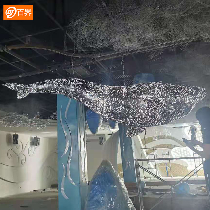 新款婚庆舞台吊顶道具海洋婚礼布置动感鲸鱼海豚星空婚礼堂主题