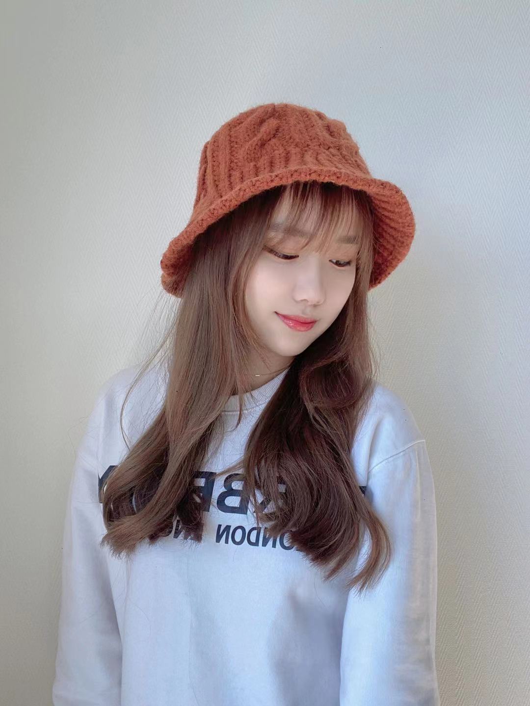 麻花渔夫帽模特图