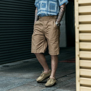 Men's waiter NON STOCK British khaki shorts men's high waist vintage shorts Gurkha profile pants