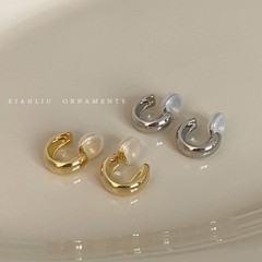 シンプルなC字型蚊取り盤耳クリップ無耳穴耳飾り女性高級感ファッション気質金属感小耳輪イヤリング