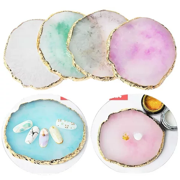 Cross-border nail art palette resin agate piece nail art painting palette nail piece display board tool