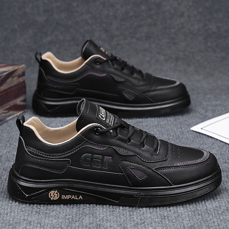 Zapatos de skate para hombres primavera 2025 nuevos zapatos de cuero para hombres zapatos blancos para estudiantes jóvenes zapatos de moda casuales para hombres