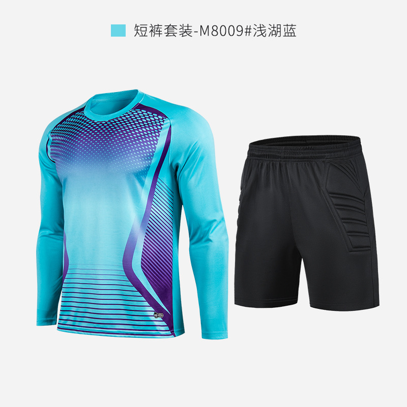 Portero de fútbol ropa traje de los hombres adultos puerta uniforme niños de manga larga pórtico ropa equipo de fútbol Número de impresión