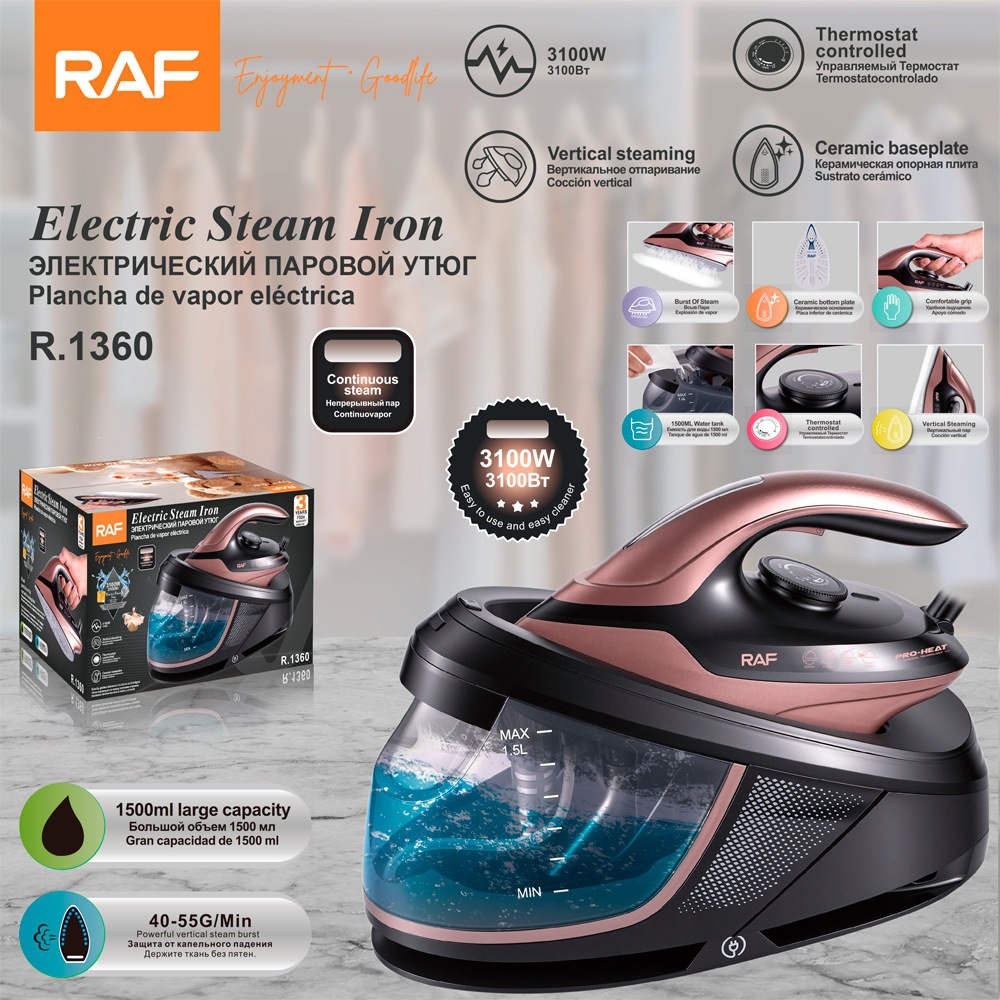 Plancha de Vapor Eléctrica de Mesa de 1.5L con Apagado Automático para el Hogar image 6