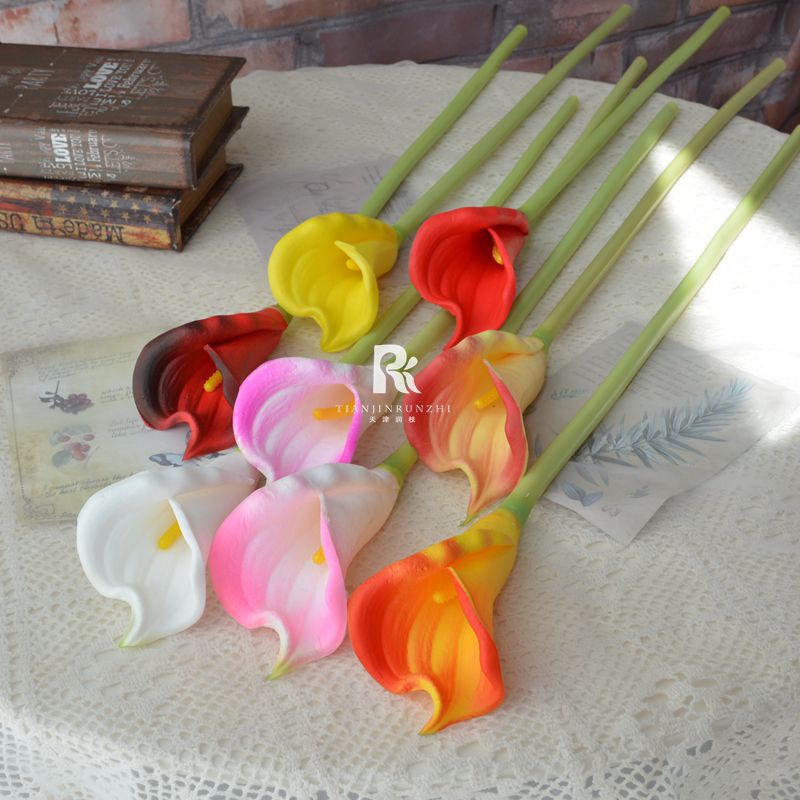大號手感PU馬蹄蓮仿真花ins風客廳婚慶插花擺件假花餐桌裝飾花