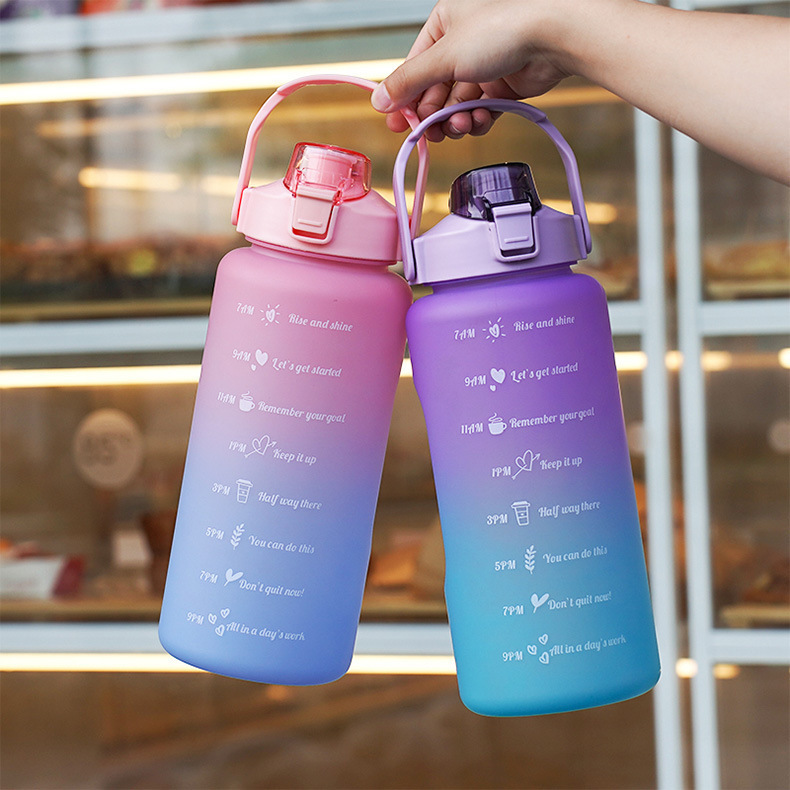 グラデーションカラーカップストローカップ研磨カップ大容量水筒屋外スポーツカップ携帯ストロープラスチックカップ|undefined