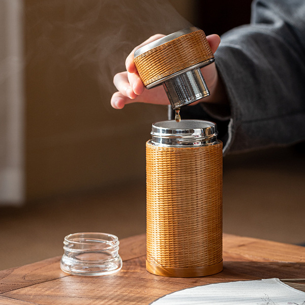Retro handheld glass stainless steel for traveling