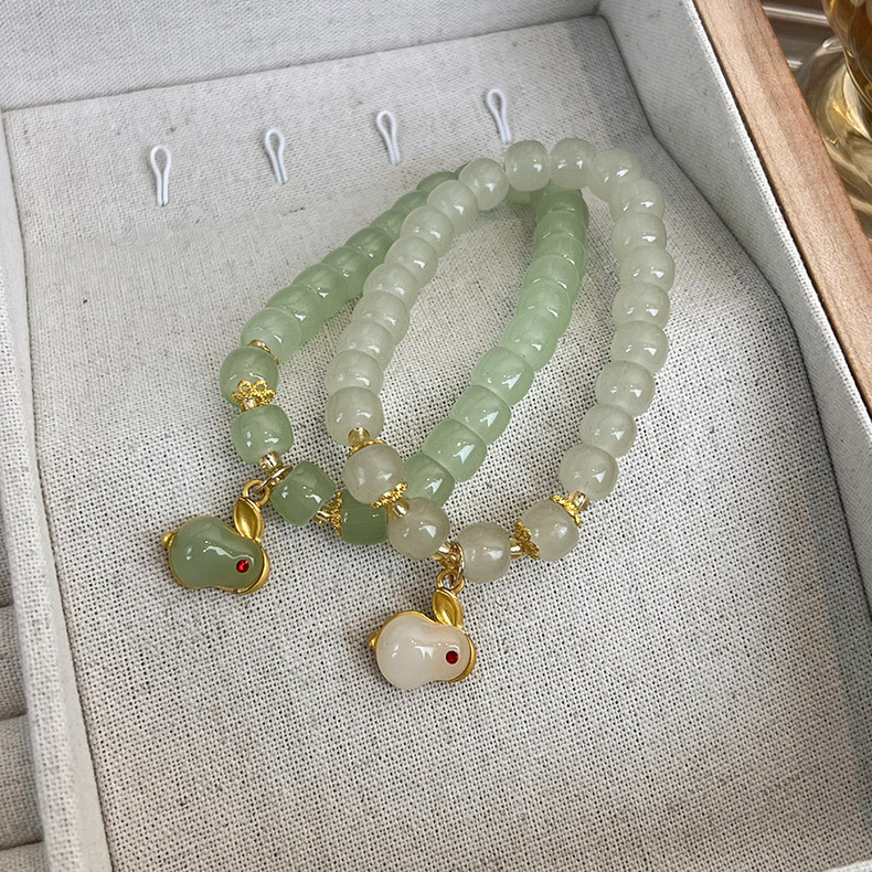 Chinoiserie Rabbit Stone Polishing Womenu0027S Bracelets