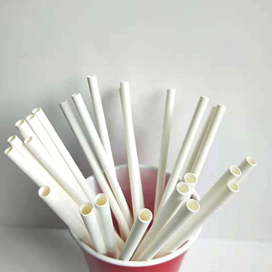 Desechable engrosada bolsa de papel de 4 capas de gran diámetro en Punta boca papel paja tubo recto bebida leche té paja 12MM