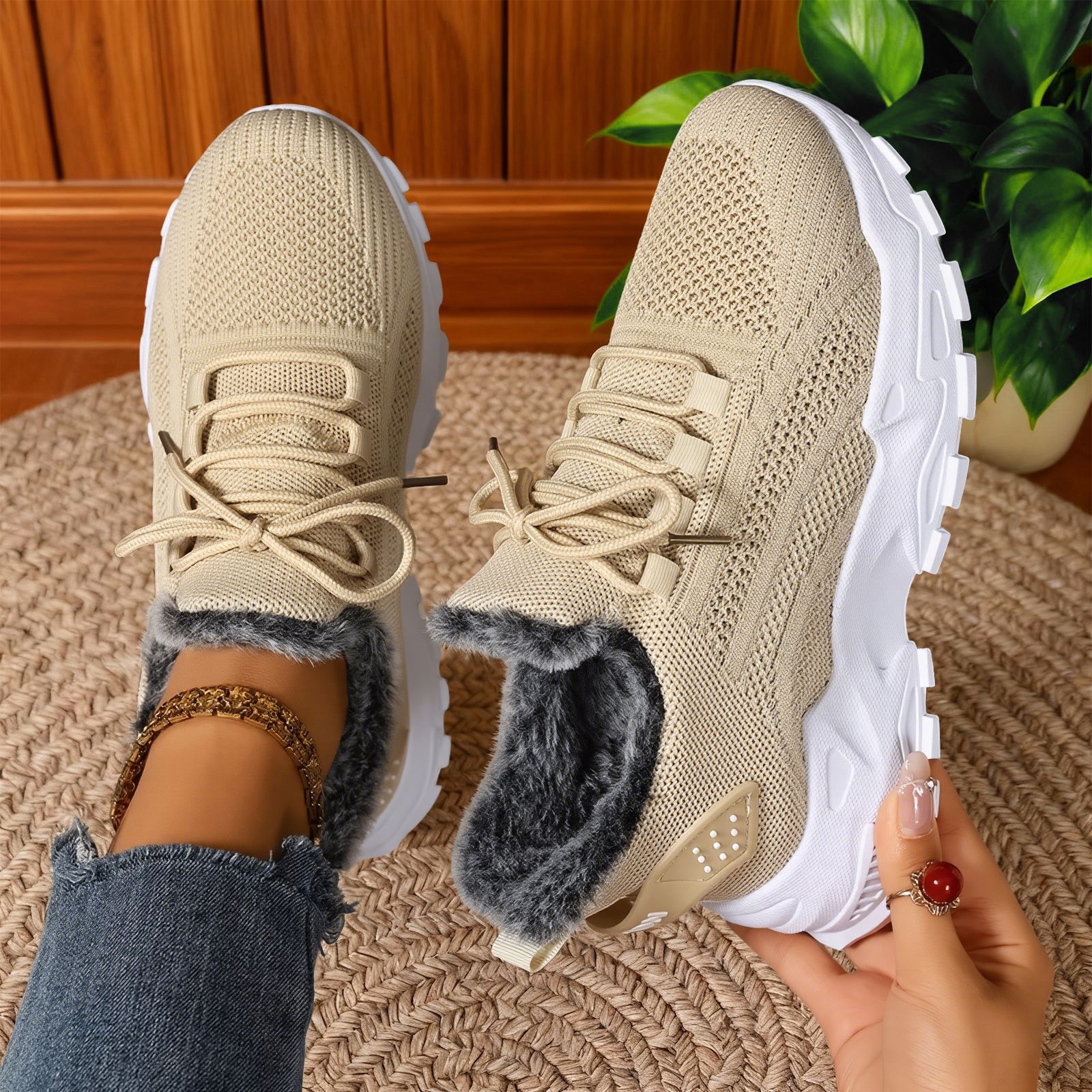 Beige con terciopelo