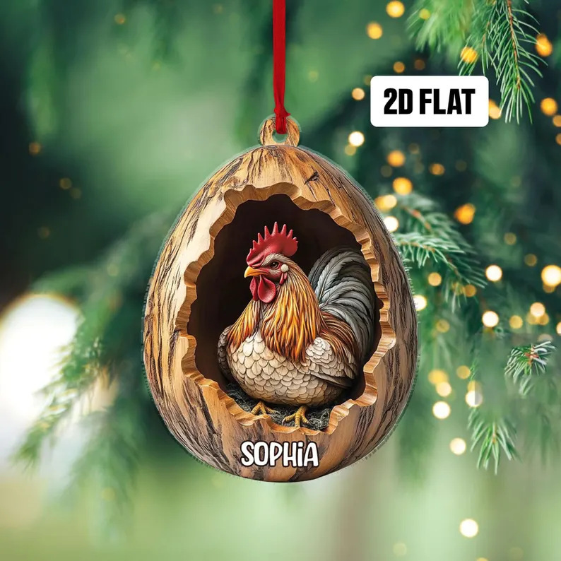Nuevos búhos transfronterizos, osos, adornos de Navidad, colgantes de árbol de Navidad, colgantes de acrílico de impresión plana 2D