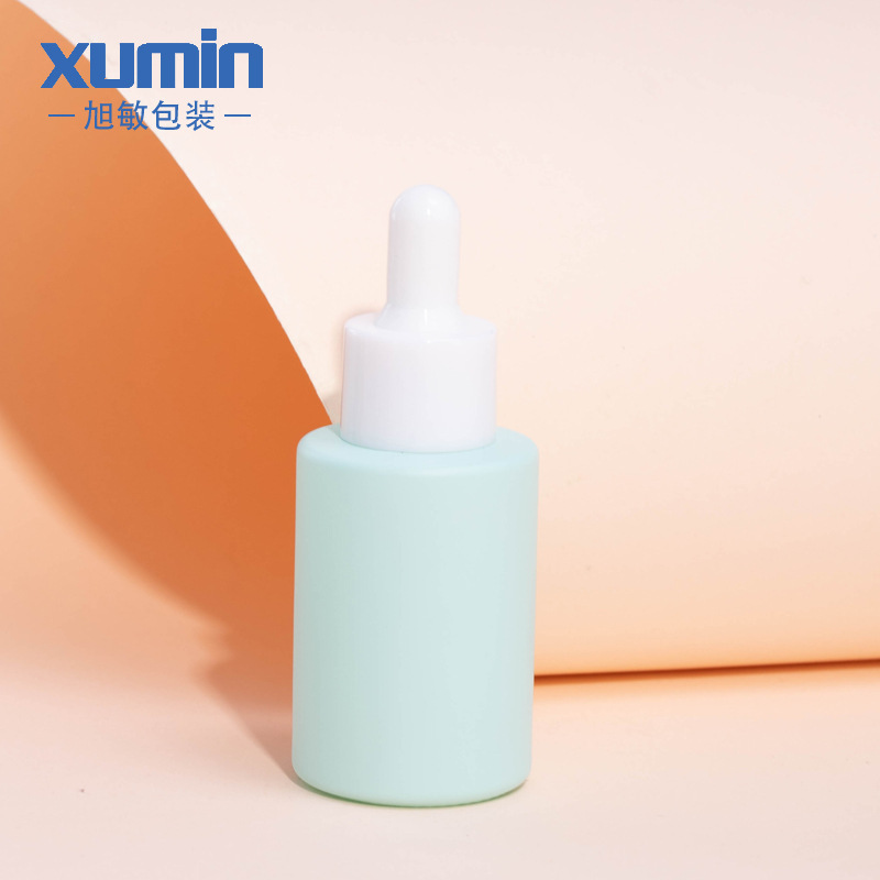 Xumin embalaje 30ml botella cuentagotas azul transparente vidrio esmerilado botella de aceite esencial esencia líquido sub-botella cabeza de goma blanca image 11