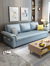 现代可折叠沙发床两用小户型客厅多功能科技布双人梳化床伸缩储物