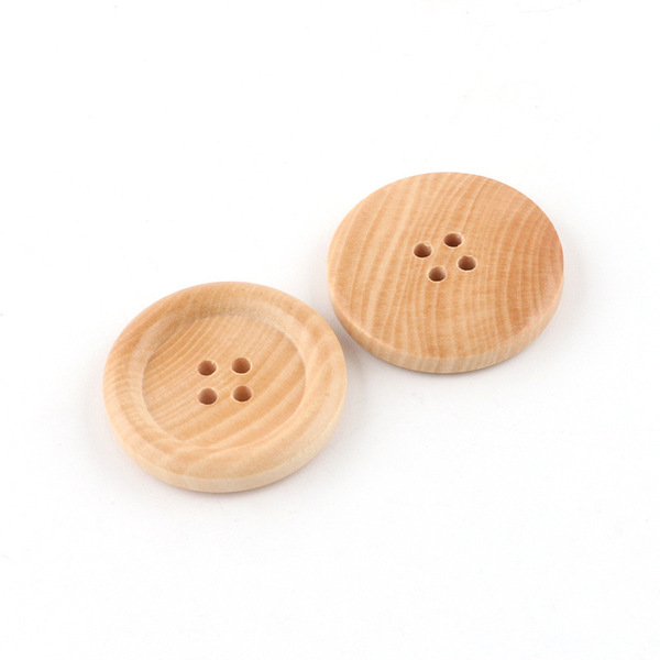 Wholesale four-eye round edge wooden buttons natural buttons coat…