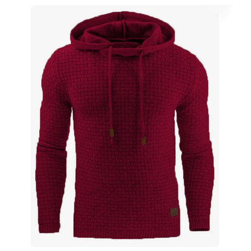 New autumn and winter European and American men's jacquard sweatshirt long-sleeved hooded sweater warm color hooded sports jacket 
