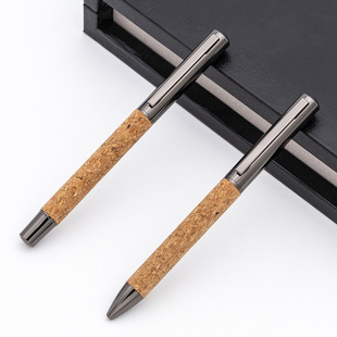 in stock new metal ball pen suit business office gifts creative cork ball pen suit pen wholesale