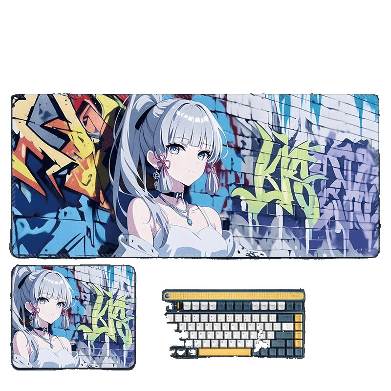 マウスパッド特大ストリートグラフィティコンピュータキーボードパッドボーイズアニメーションゲーム厚みのあるエッジeスポーツマウスパッド|undefined