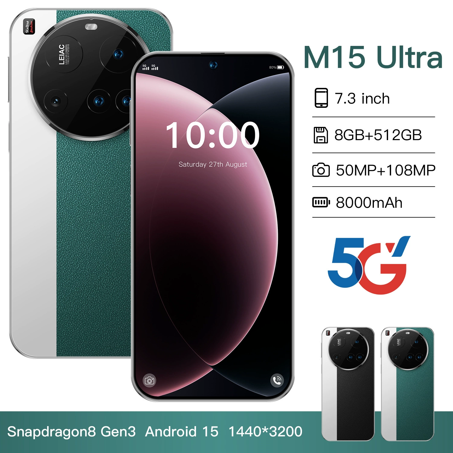 Смартфон G2 Android, 7,3-дюймовый полноэкранный дисплей, 4G, варианты по регионам