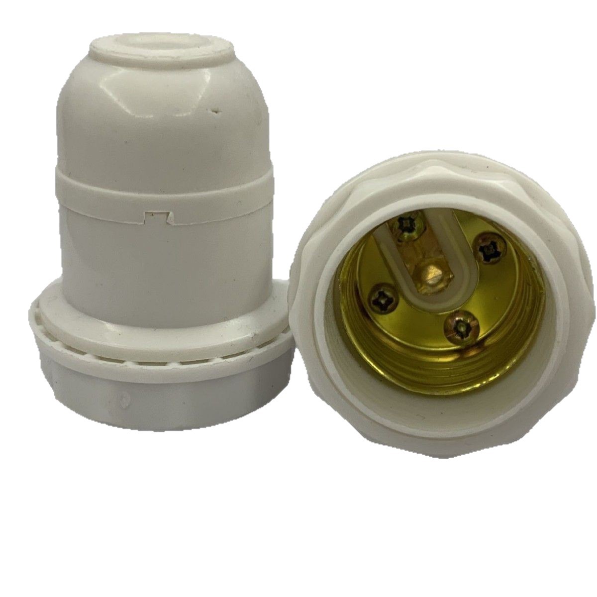 E27 lámpara de plástico blanco a prueba de agua socket de lámpara de tornillo socket de lámpara de fábrica directa