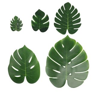 Amazon Turtle Back Leaf Simulation Blade Hawaiian Party Green Plant Home Decoration Tape Boneless Turtle Back Leaf Cross Border