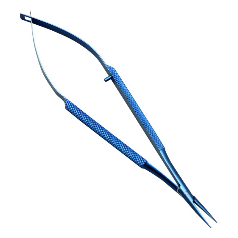 Soporte de aguja microscópico Herramienta de cirugía de párpados doble oftálmica Soporte de instrumento de plástico quirúrgico Aguja alicates de hilo Soporte de aguja