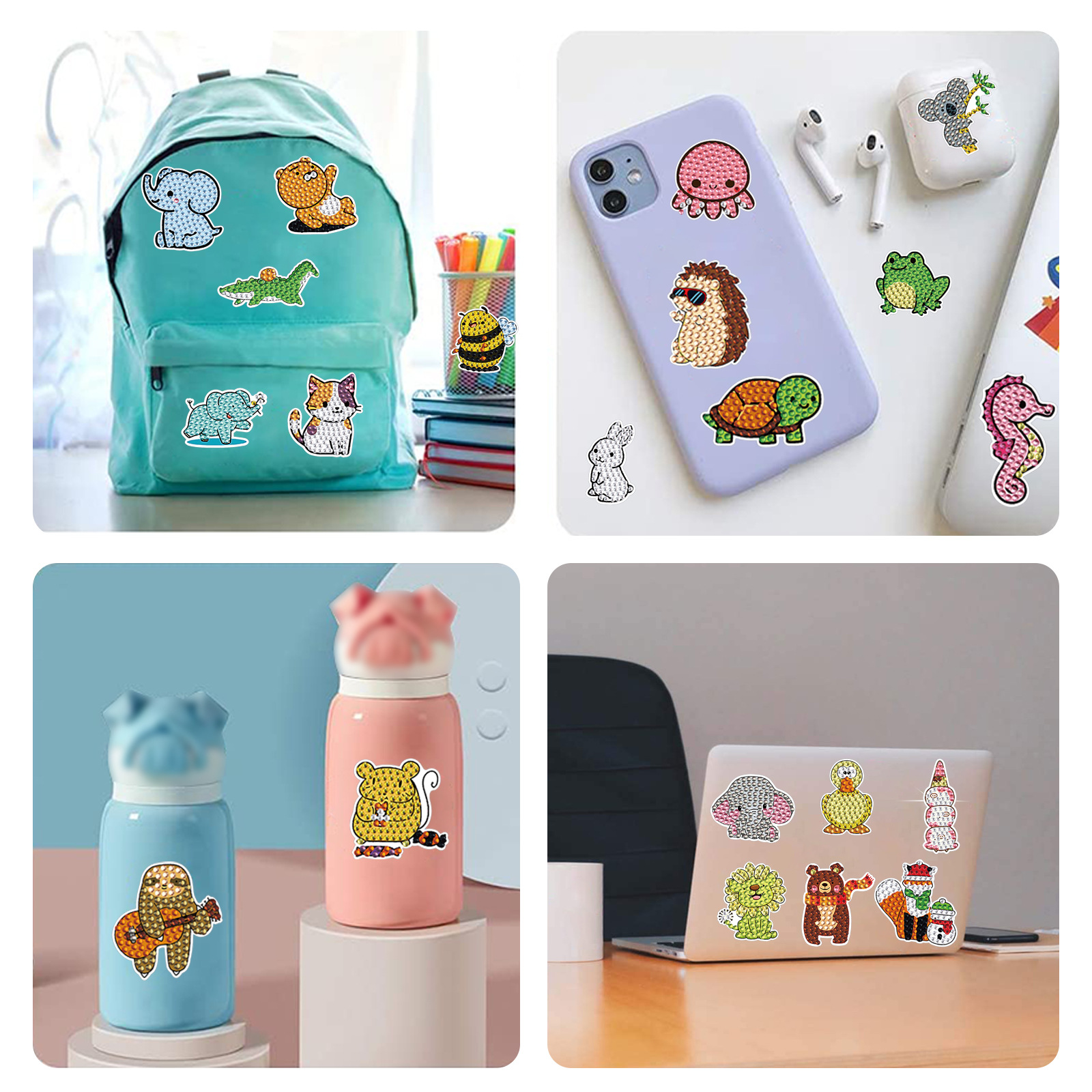 Animal de dibujos animados transfronterizos elefantes dibujos de diamantes DIY aleatorios ladrillos dibujos de pared dibujos de perforación dibujos de juguetes al por mayor