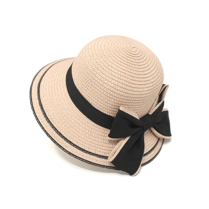 Korean Style Bow Wide-brimmed Sunshade Parent-child Straw Hat display picture 11