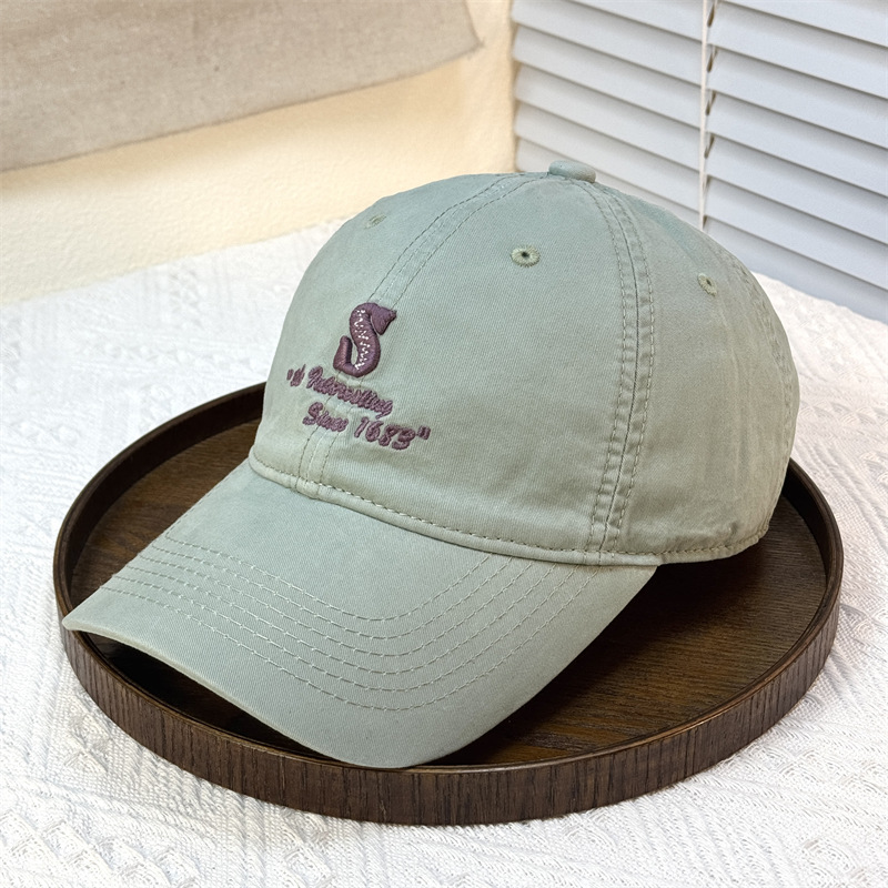 Marca de moda coreana S letras bordadas sombrero de béisbol para hombres y mujeres primavera y verano estilo coreano amplio amplio sombrero de sombra de pato