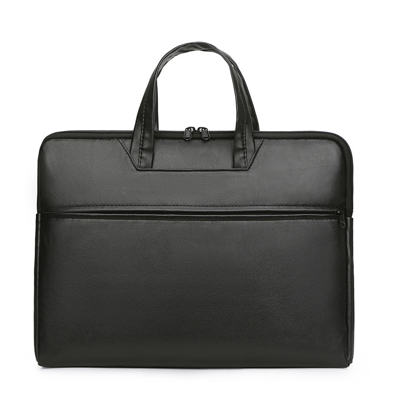 Portable Laptop Bag Cross-Border Autum New Product Pu Leather Fashion Simple High-End Black Men's Handbag