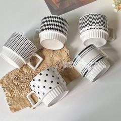 ins style mug breakfast coffee ceramic simple Hepburn style office niche cup milk cup coffee cup