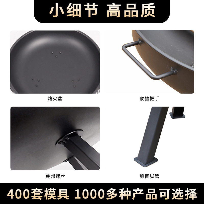 Europa y los Estados Unidos portátiles al aire libre fogón de hoguera redondo calentamiento leña horno de fuego resistente a altas temperaturas horno de jardín horno de comercio exterior