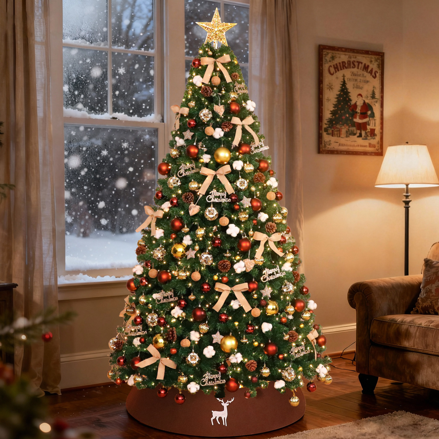 Shengyuan nuevo conjunto de árbol de Navidad de PVC adornos domésticos grandes adornos de árbol de Navidad interiores y exteriores al por mayor