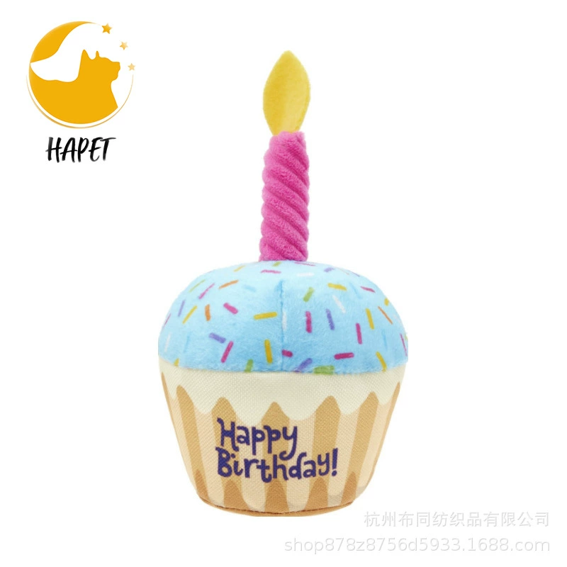 Амазонка в наличии Pet Плюшевые игрушки Треугольник День Рождения Торт Укус Любимчика Устойчивый Образец Игрушка
