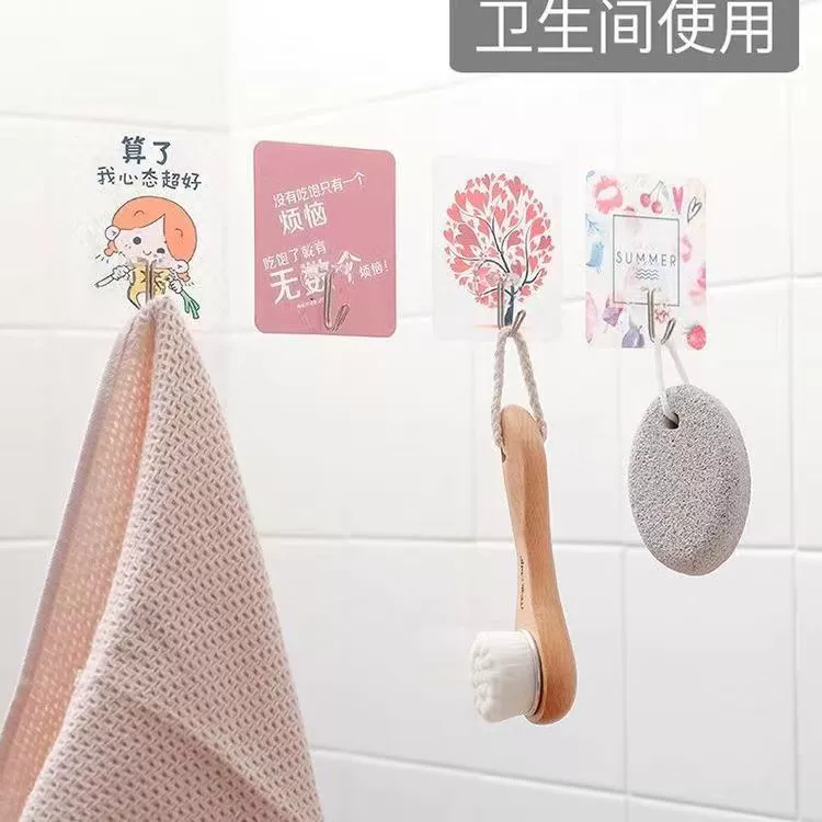 Paste the hook sticker strong wall surface free punch dormitory hanging clothes hook multi -functional home cartoon wall -mounted sticky hook