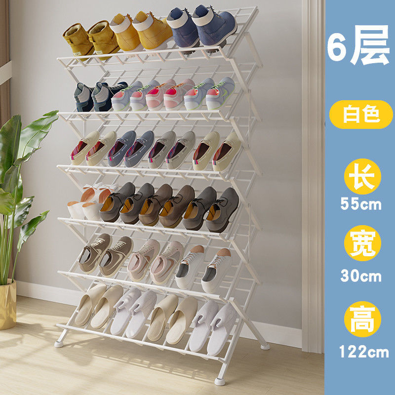 Estante de zapatos plegable sin instalación sala de estar de alquiler puerta de piso de almacenamiento de zapatos estante de almacenamiento plegable moderno simple