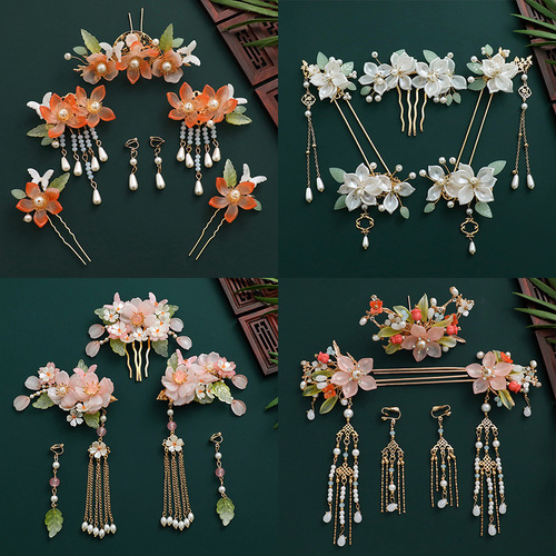 Hanfu Head Accessories Children Tang Dynasty Ming Style Hair Crown Fairy Tailflow Ancient Style Hair Clips Hairpins Accessories for Girls