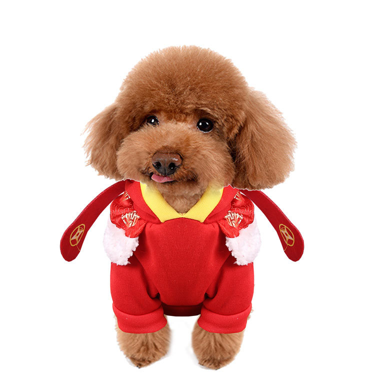 Perro de Año Nuevo mascota capa de invierno otoño cálido Teddy pelea de perros ropa de gatos artículos para gatos mayoristas