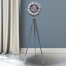 现代客厅轻奢落地钟创意立钟美式三脚大落地齿轮转动装饰摆件个性
