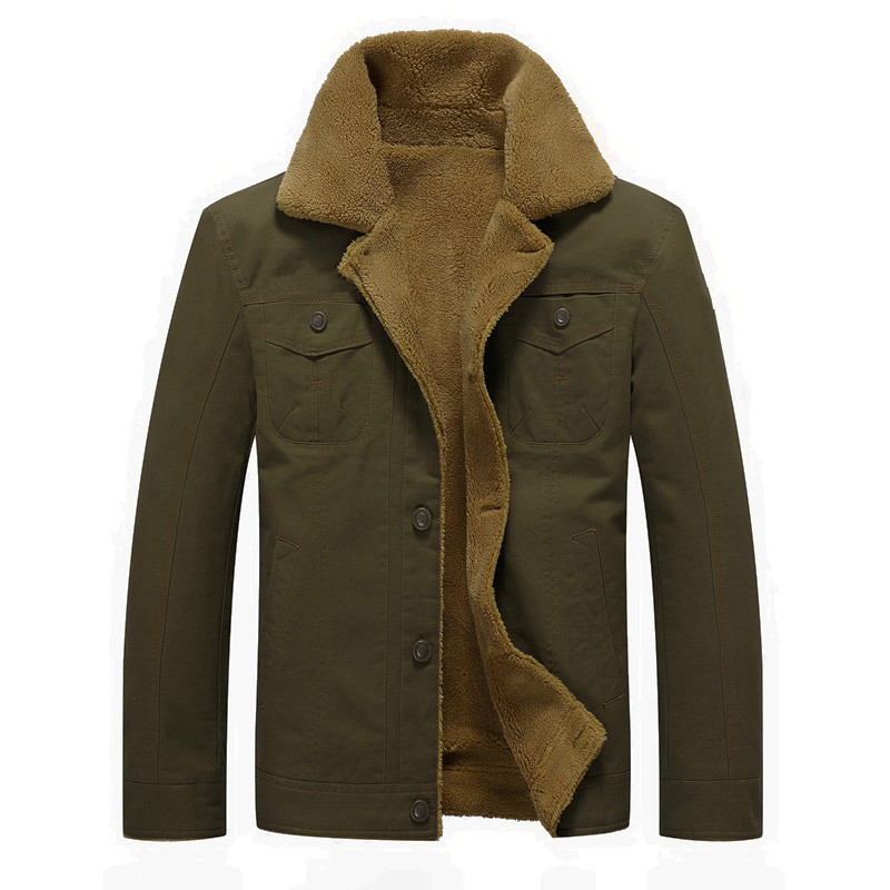 Men's Down Jackets Brown Solid Colour Single Breasted Winter Coat_voghion.com