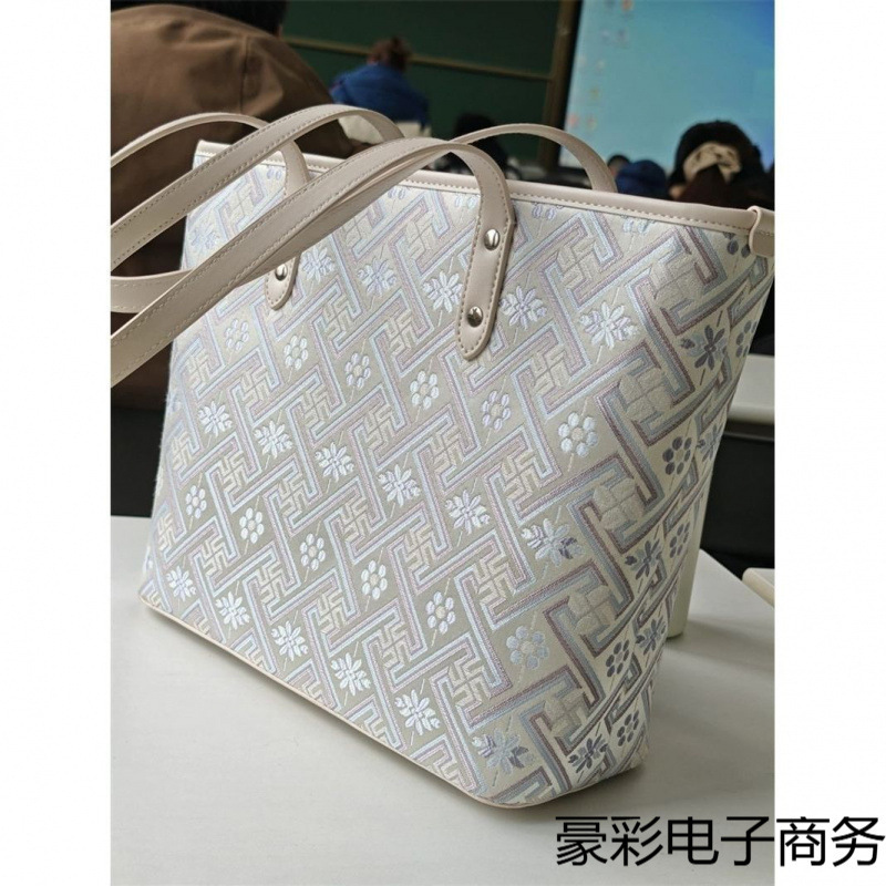 高级感壮锦纹托特包包女广西民族非遗手提包通勤百搭大容量单肩包|undefined