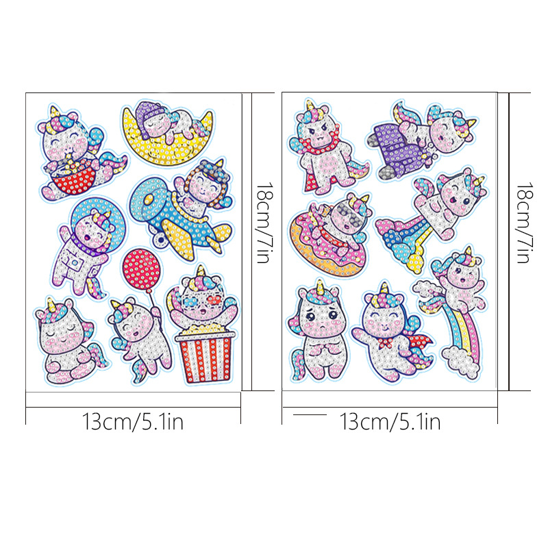 Venta caliente de dibujos animados conejo pegatinas de diamante pintura pegatinas gratis DIY ladrillo pintura pared pegatinas niños hecho a mano pegatinas diamante redondo