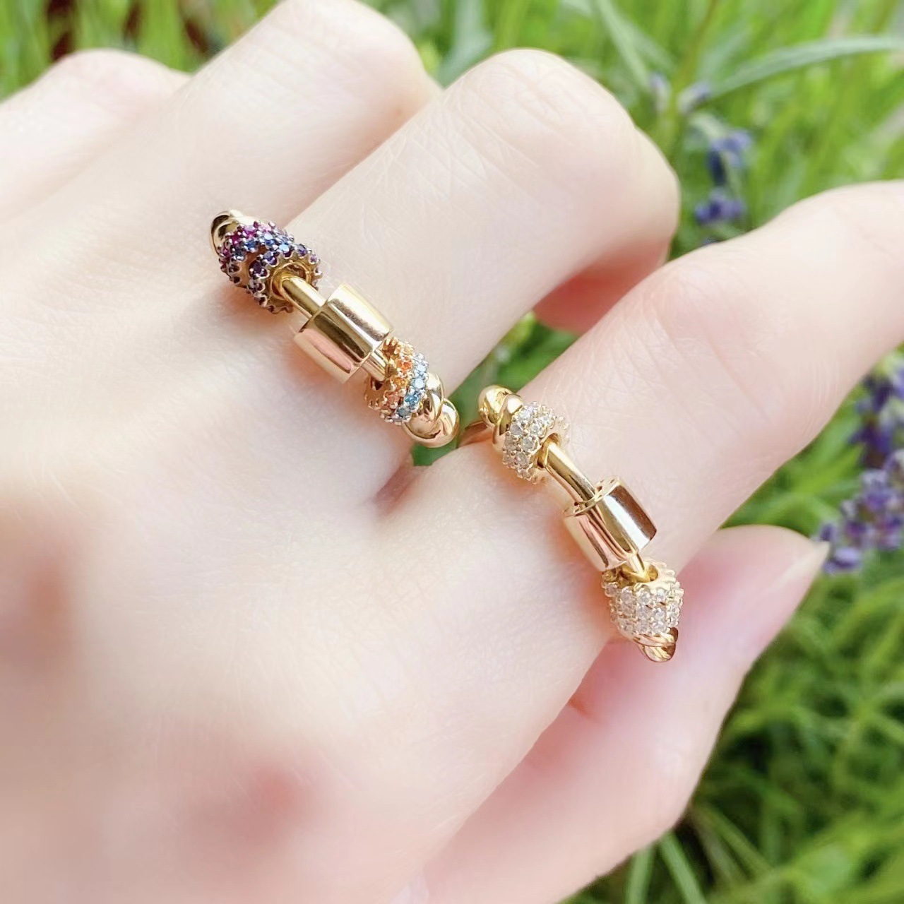 Fashion Circle Copper Plating Inlay Zircon Rings 1 Piece