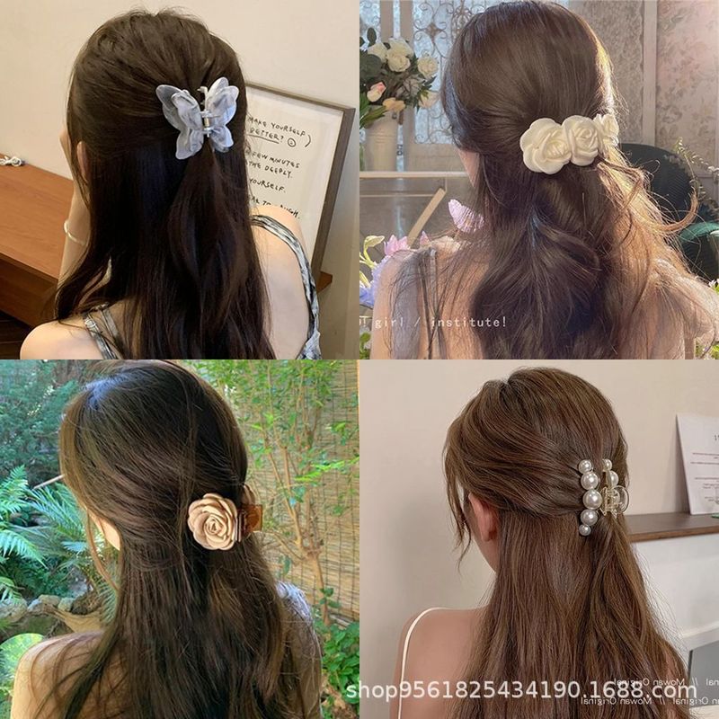卸売蝶グリッパーヘアピン女性の花のヘアピン 2025 新しい気質後頭部ヘアピンヘアボリュームミディアムヘアアクセサリーホットスタイル|undefined