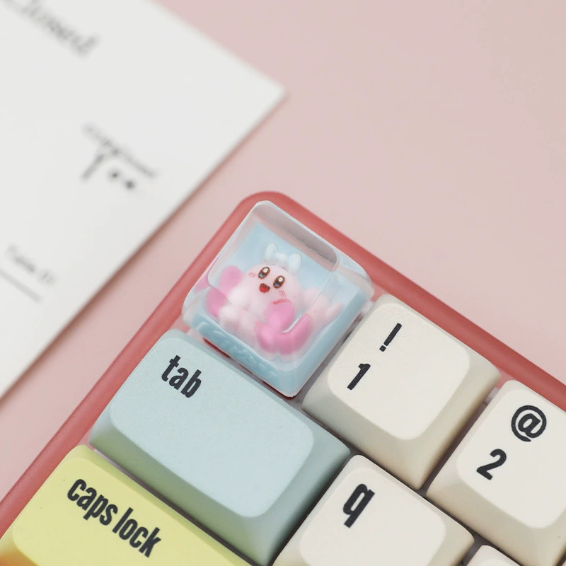 Индивидуальный прозрачный смоляный капающий колпачок Kirby, транслюцентный, одиночный для механической клавиатуры, перекрестный стержень, по высоте