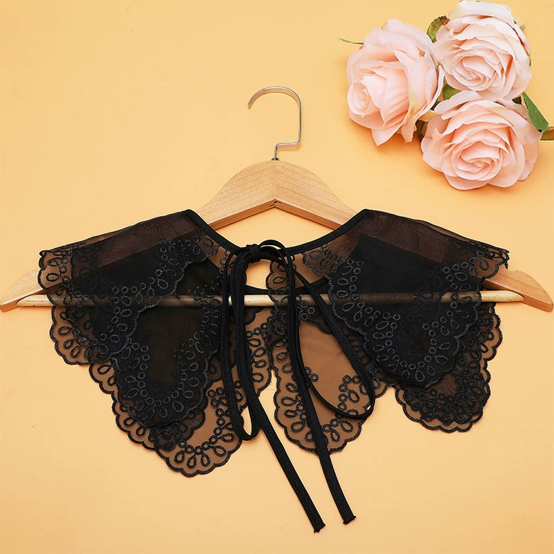 Fabricante al por mayor nuevo collar bordado collar falso de mujer con lazos acabados decoración de arco transfronterizo