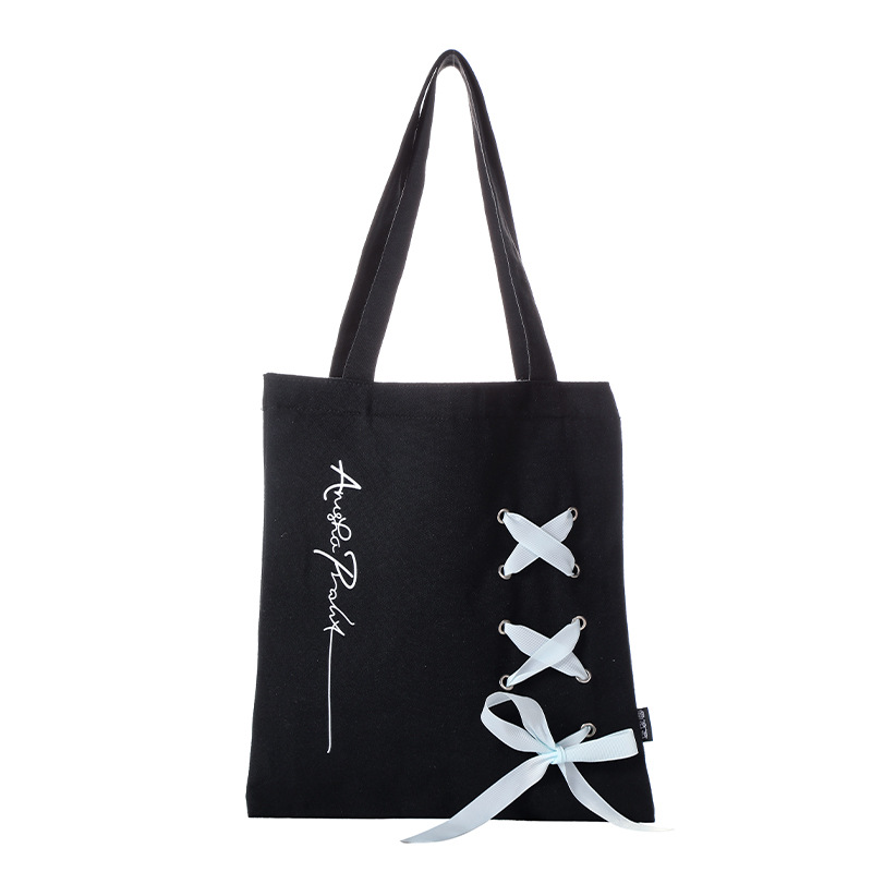 袋袋富学生字母手提袋补习袋帆布书袋男女儿童补课包大容量可印花