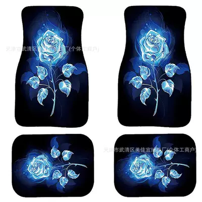 Avtomobil döşəmə paspasları – rose skull Amazon TEMU foot - rz-rose-2-33-44cm-two-pieces
