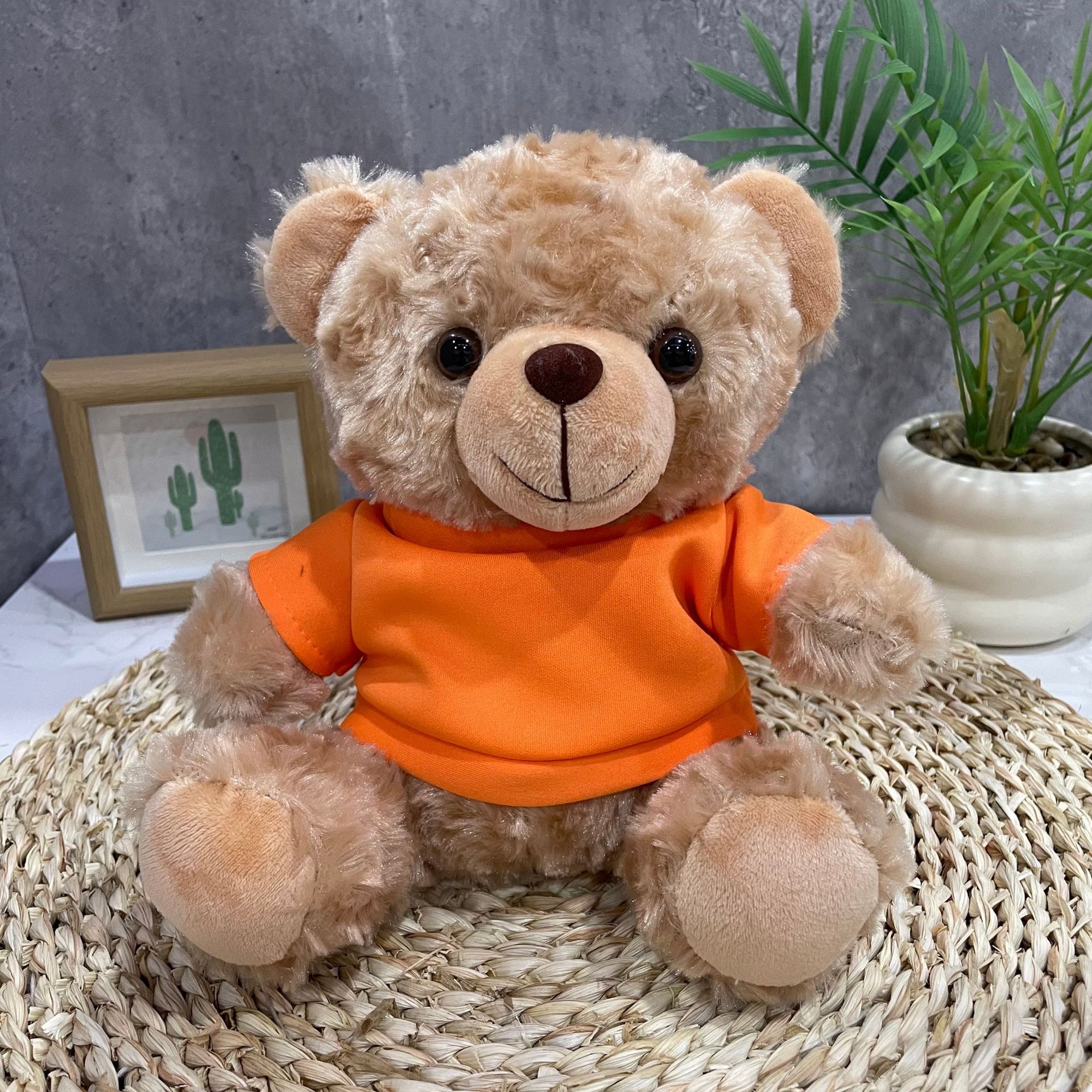 Teddy Bear se puede imprimir LOGO evento de vacaciones muñeca regalo para el hogar adornos de escritorio abrazar juguetes de peluche